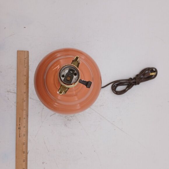 Retro Peach Ginger Jar Glaze Ceramic Pottery Table Lamp Art Deco Pottery - Picture 13 of 14